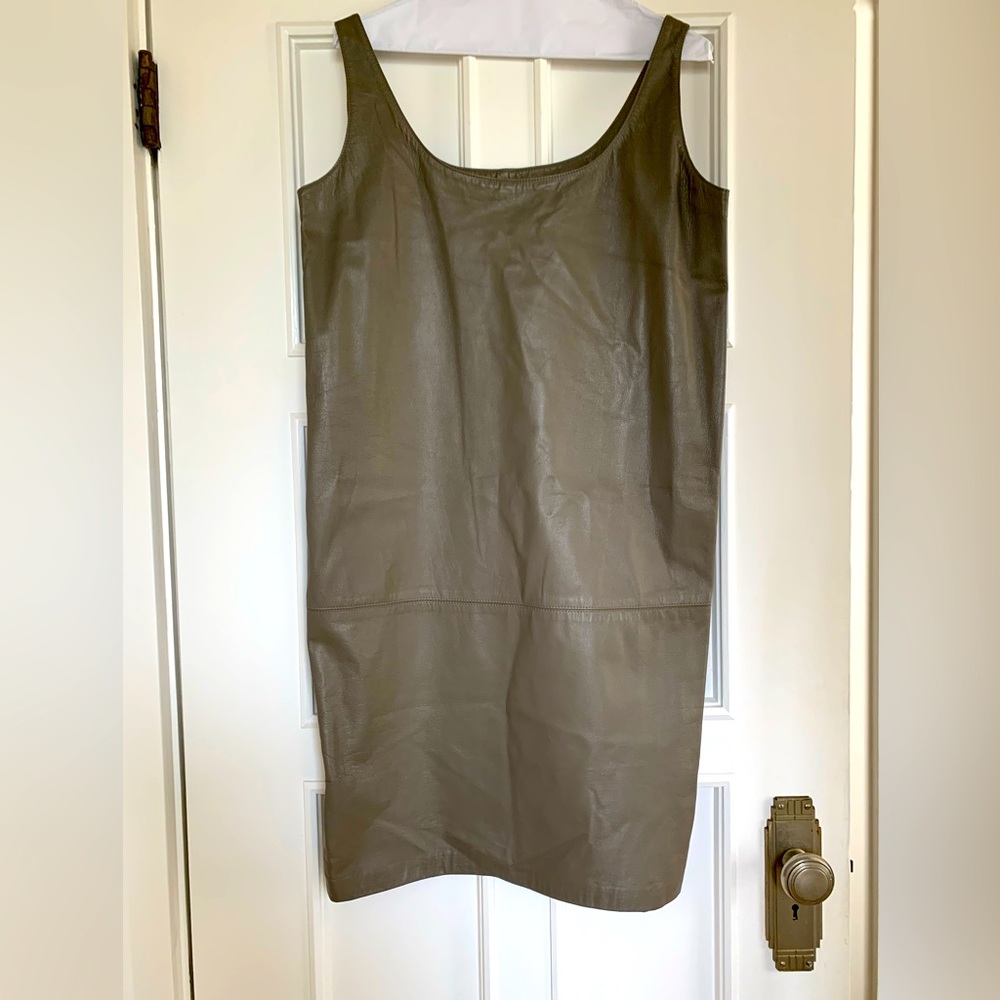 Donna Karan Leather Sheath Dress